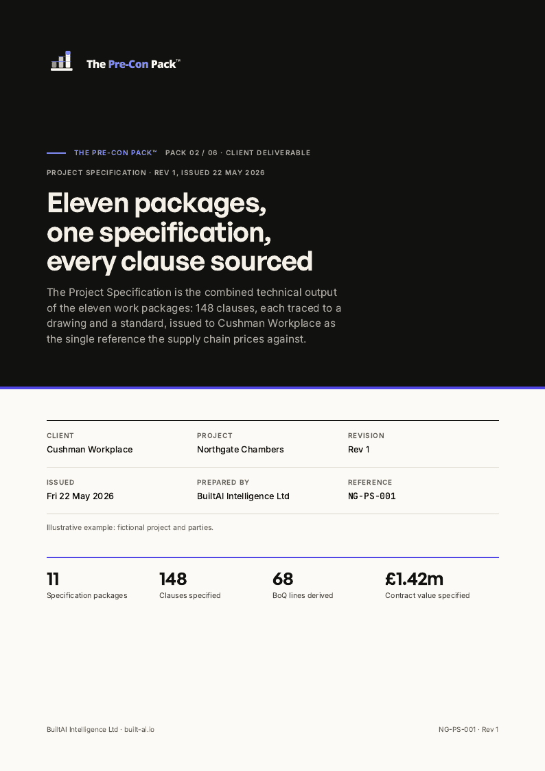 Page 1 of the Project specification sample document